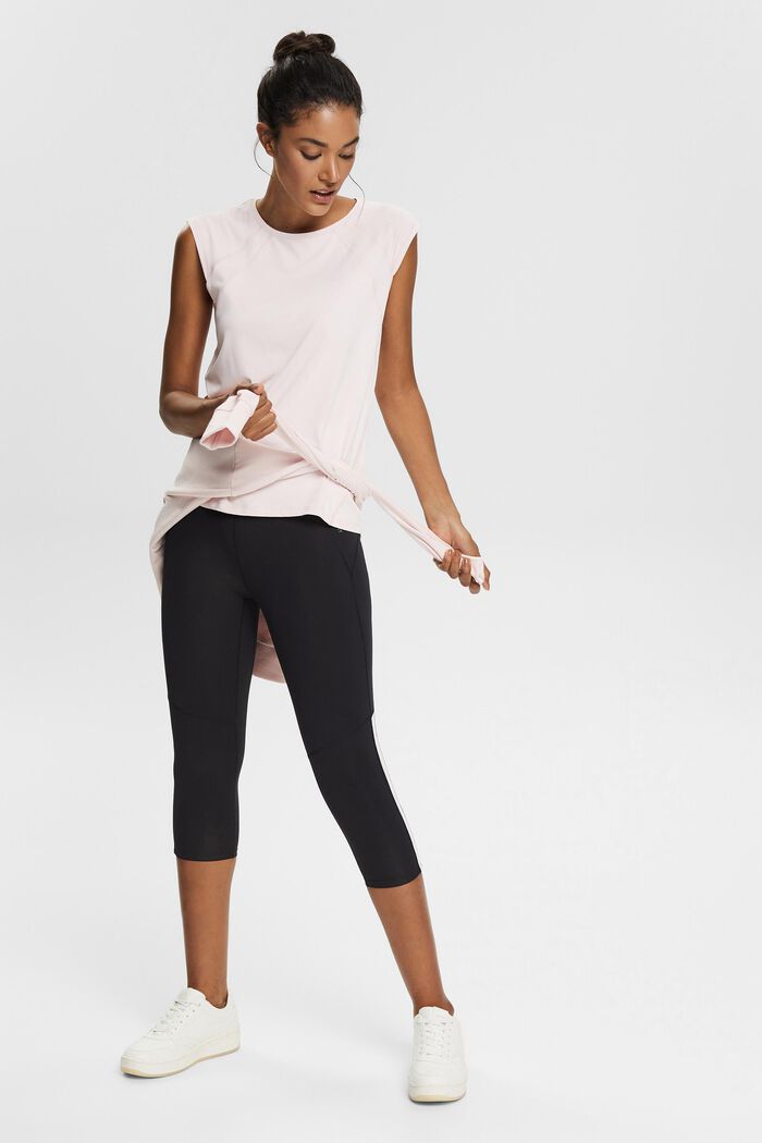Recycled: capri leggings with an E-DRY finish, BLACK, detail image number 1