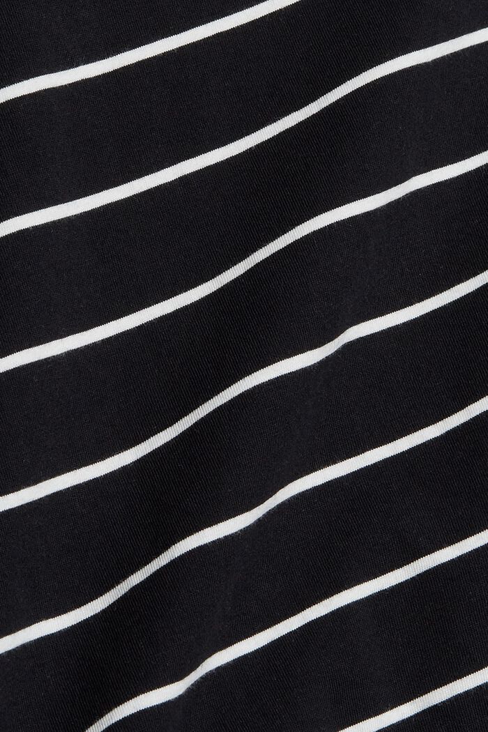 Striped long sleeve top in cotton, BLACK, detail image number 1