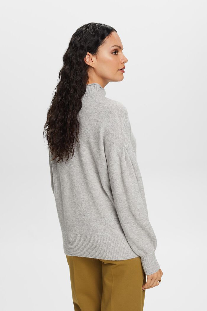 Mockneck Sweater, LIGHT GREY, detail image number 4