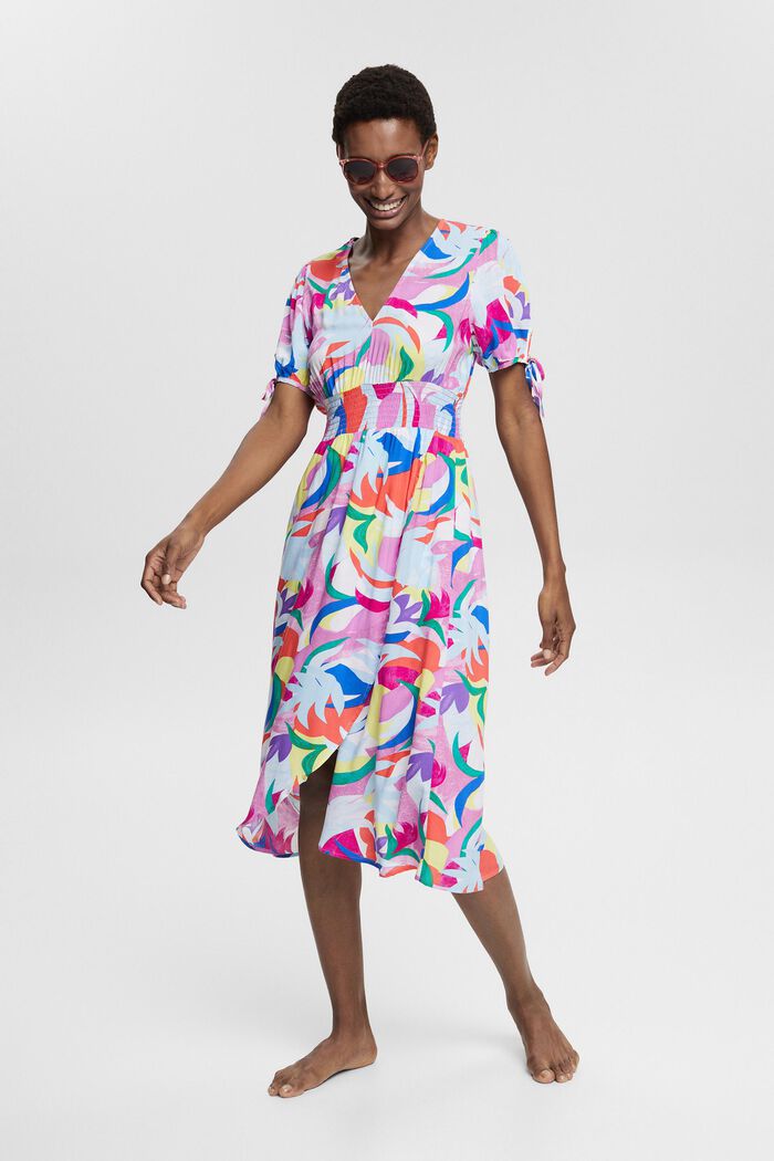 Colourfully patterned dress, LENZING™ ECOVERO™, VIOLET, detail image number 0