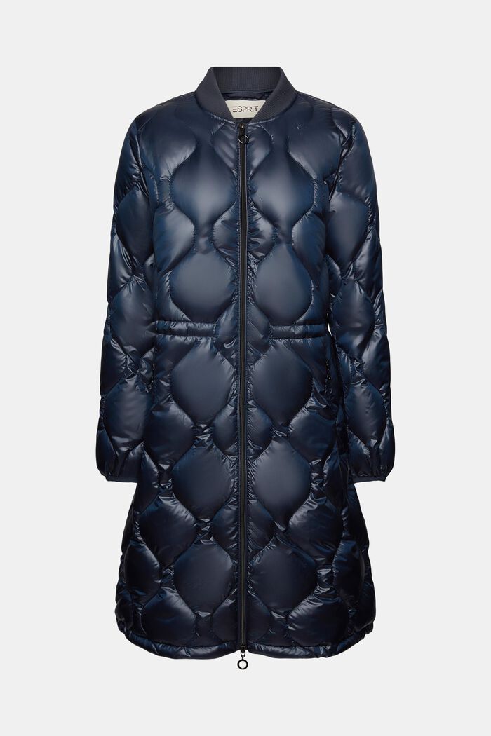 Quilted coat with rib knit collar, NAVY, detail image number 6