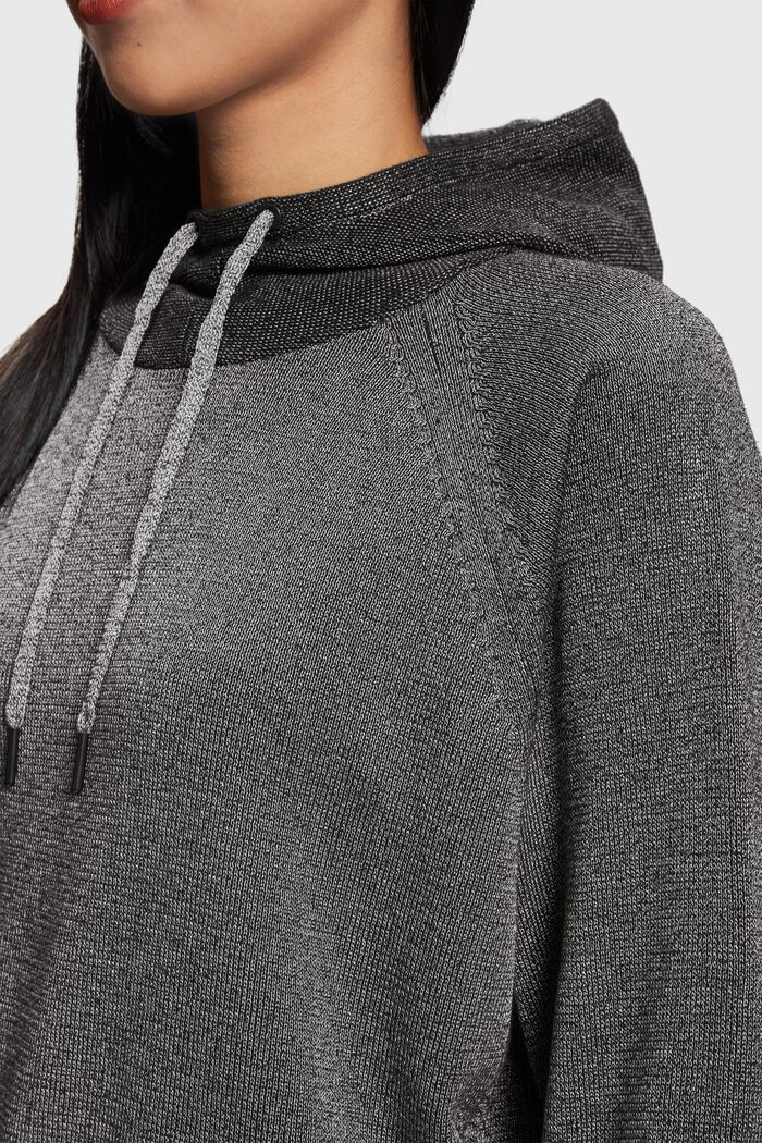 Drawstring hem hoodie, GUNMETAL, detail image number 2