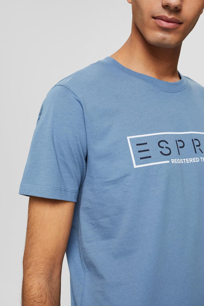 Jersey T-shirt with a logo print, BLUE, detail image number 1