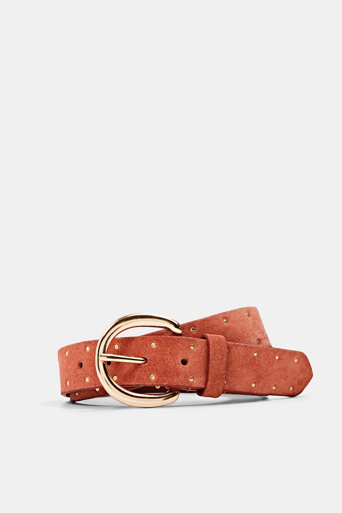 Suede belt with studs