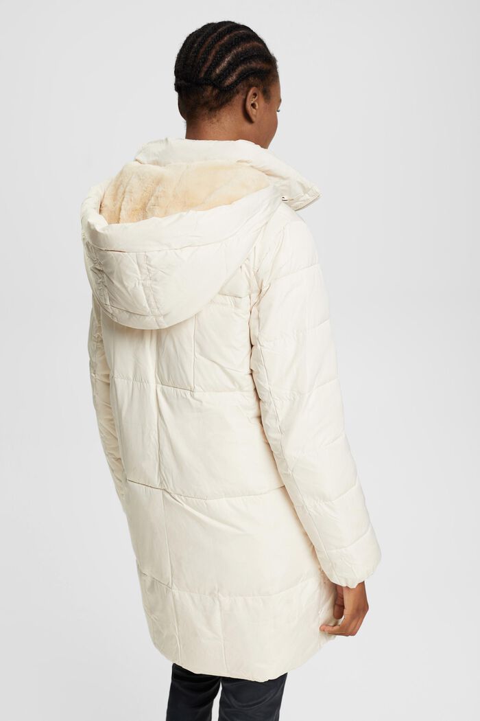 Recycled: quilted coat with detachable hood, ICE, detail image number 3
