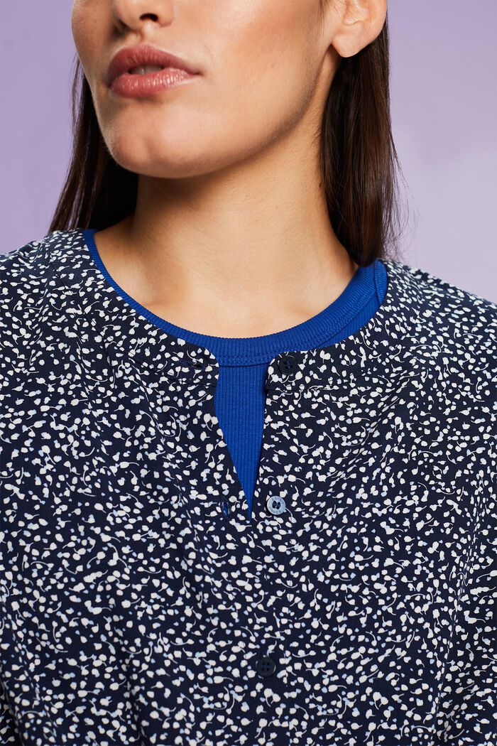 Round Neck Blouse, NAVY, detail image number 3