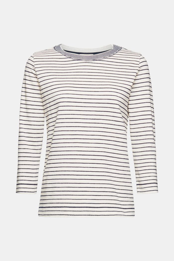 Striped long sleeve top, OFF WHITE, detail image number 2