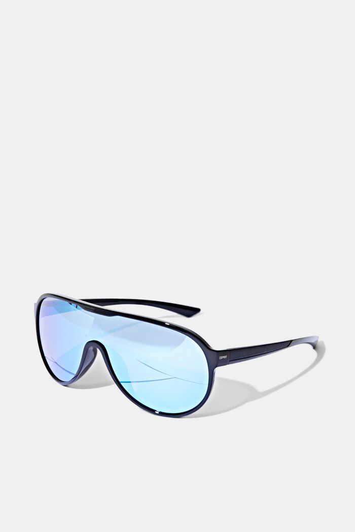 Sports sunglasses in a shield design