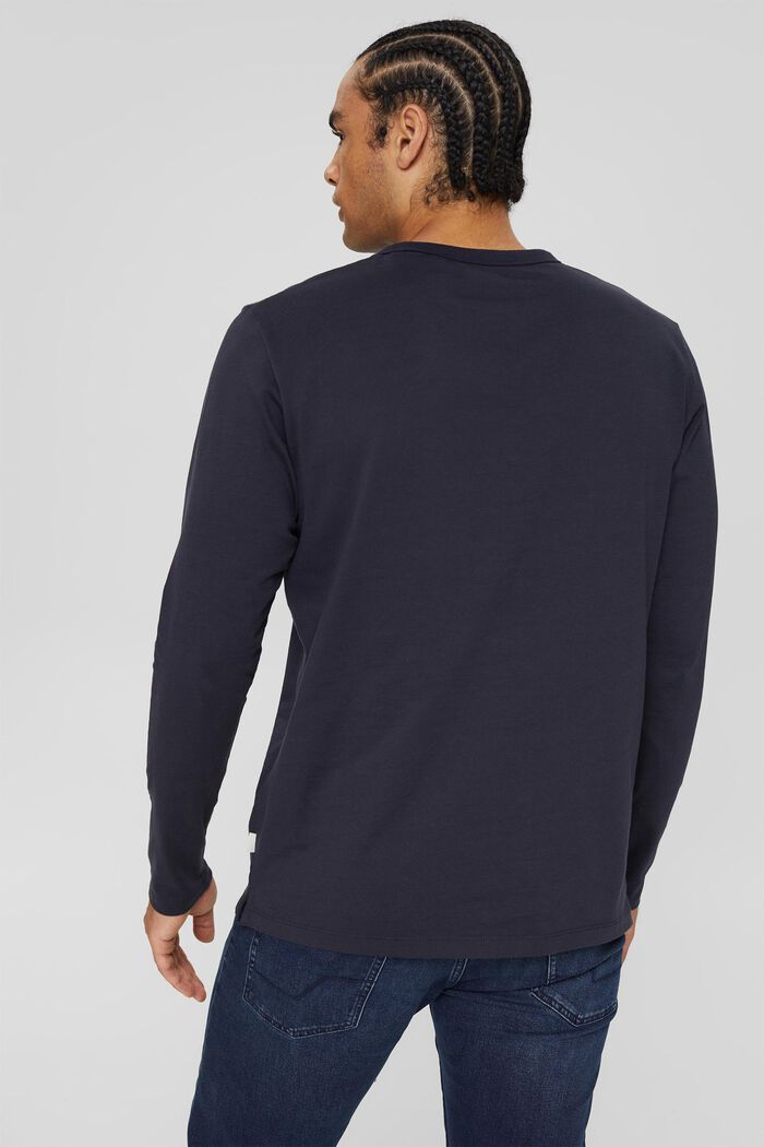 Cotton-jersey long sleeve top, NAVY, detail image number 3