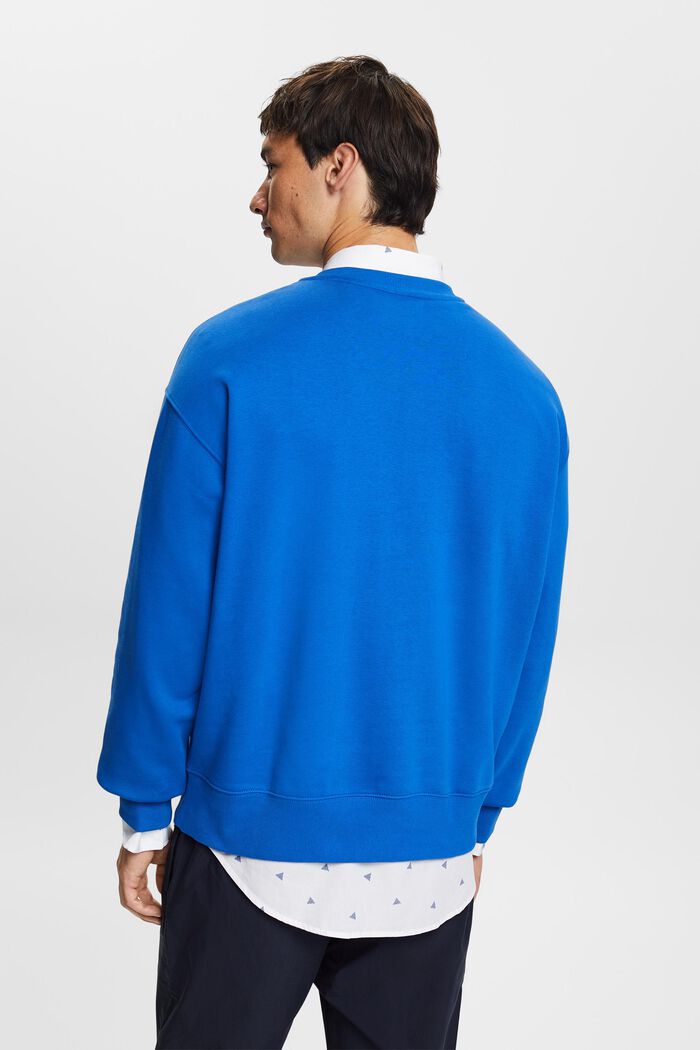 Sweatshirt with logo stitching, BRIGHT BLUE, detail image number 3