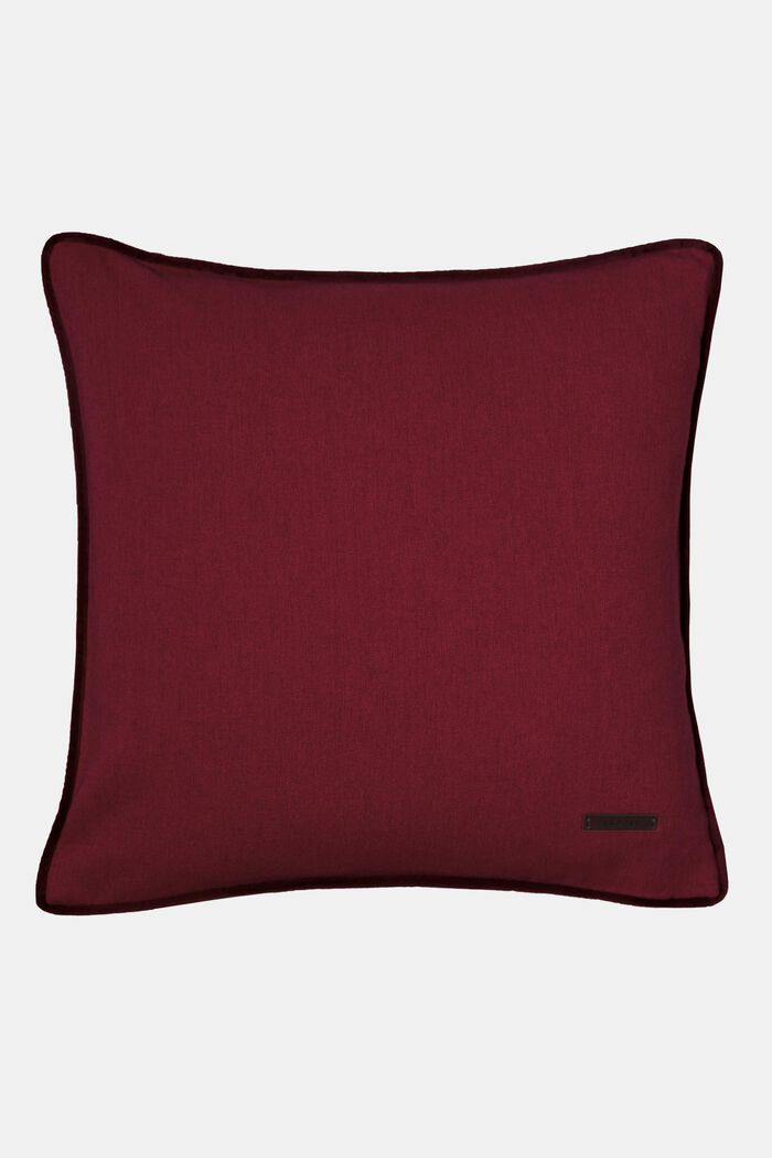 Decorative cushion cover with velvet piping, DARK RED, detail image number 0