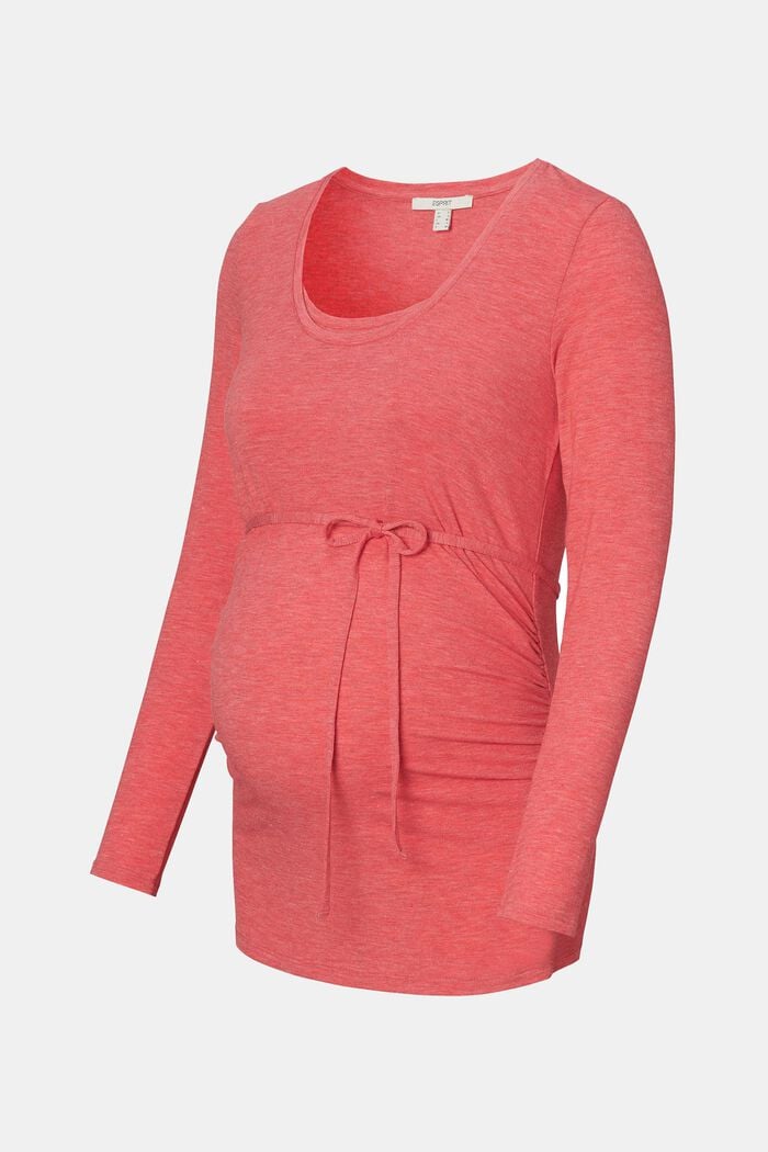 Long sleeve top with tie-around belt, CORAL, detail image number 5