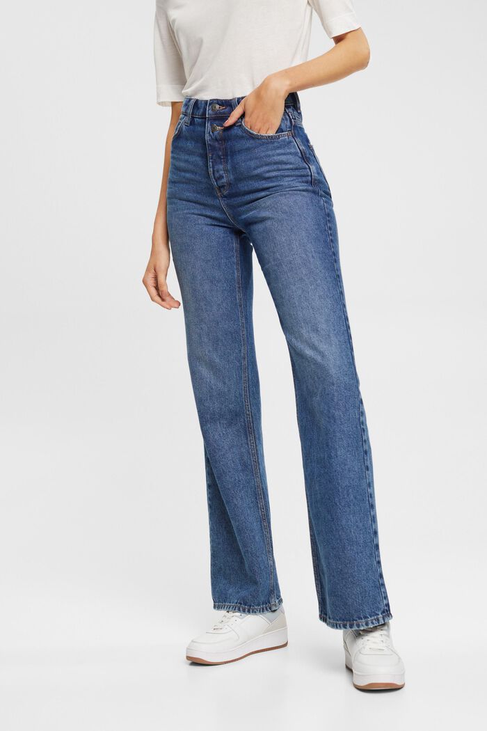 High-rise retro flared jeans, BLUE MEDIUM WASHED, detail image number 0