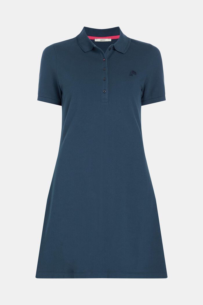 Dolphin Tennis Club Classic Polo Dress, NAVY, overview