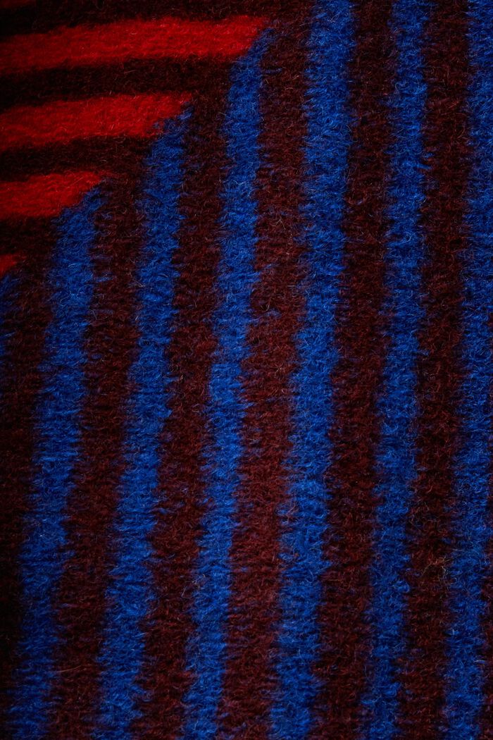 Printed Wool-Blend Coat, BORDEAUX RED, detail image number 5