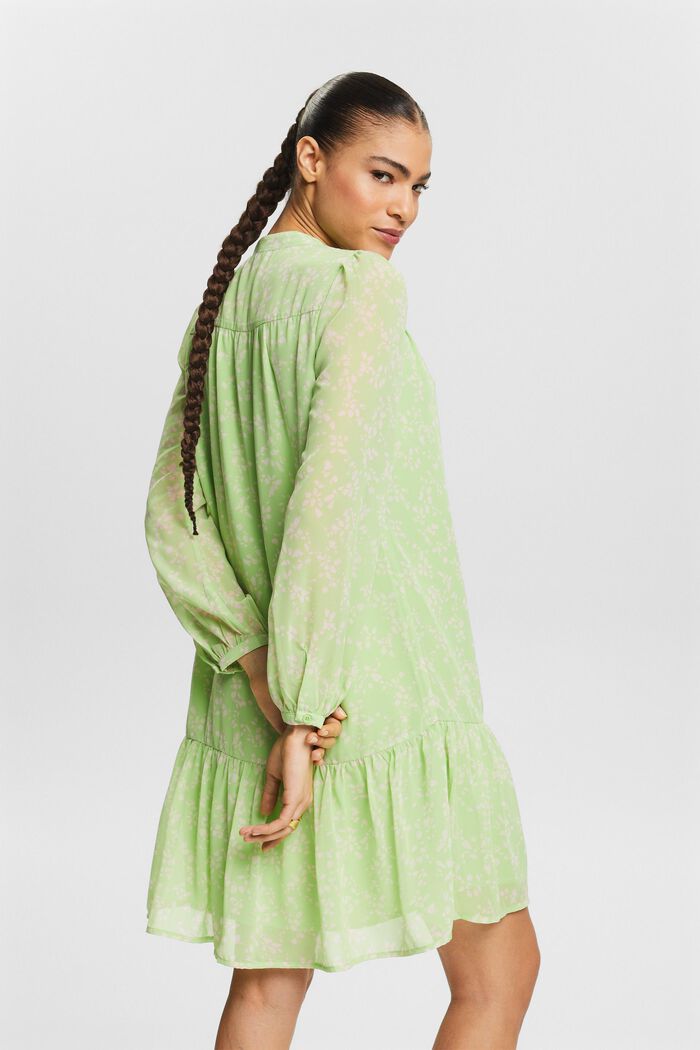 Printed Chiffon Mini Dress, LIGHT GREEN, detail image number 2