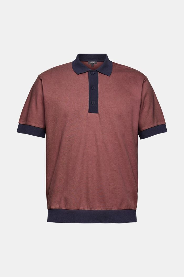 Piqué polo shirt in cotton, DARK OLD PINK, detail image number 0
