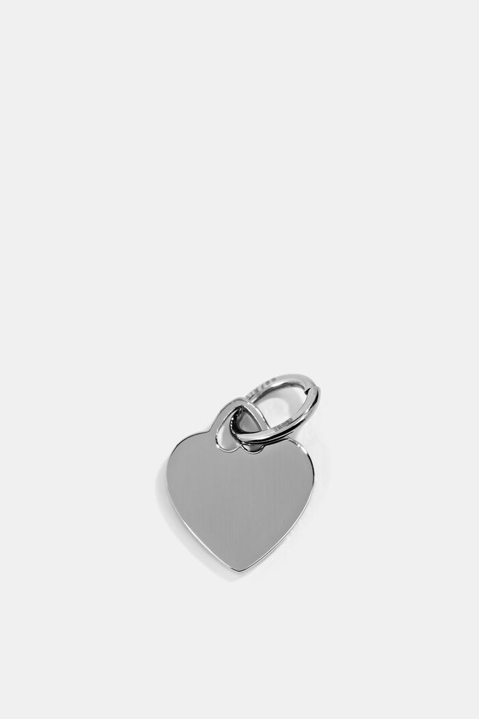 Stainless steel heart pendant, SILVER, detail image number 2