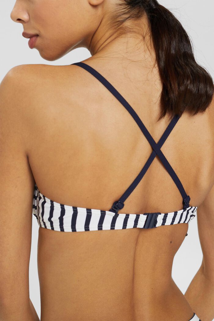 Recycled: Underwire top with stripes, NAVY, detail image number 3