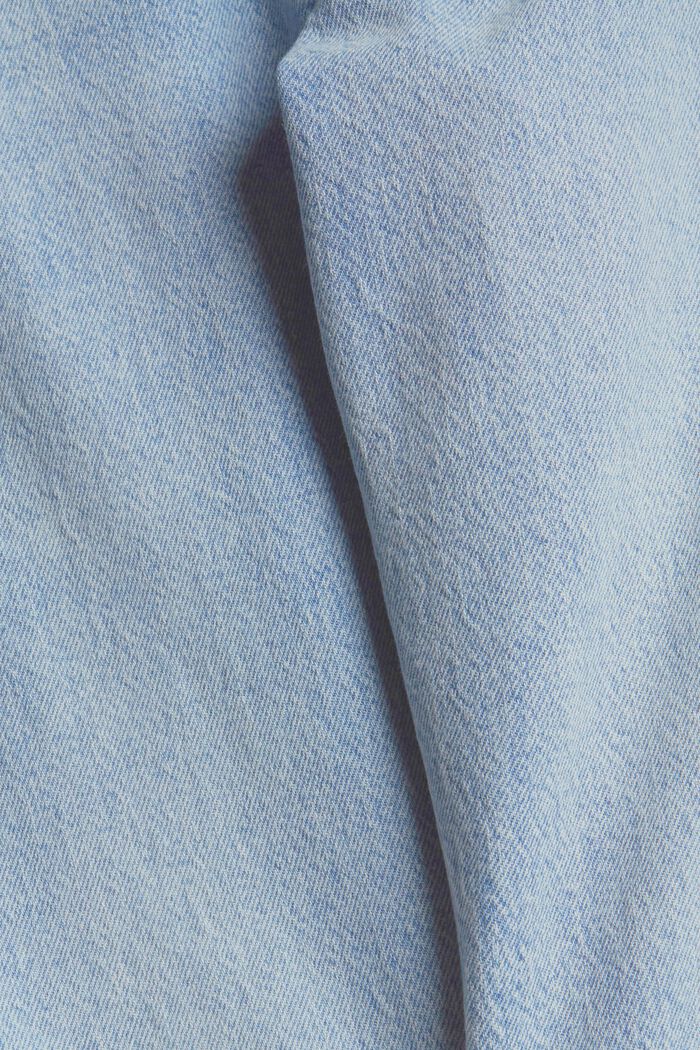 Cropped cotton blend jeans, BLUE LIGHT WASHED, detail image number 4