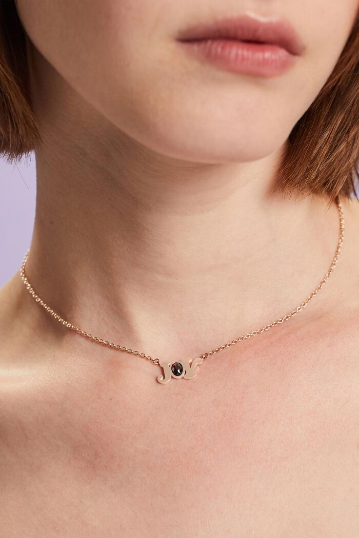 Stainless Steel Statement Necklace, ROSEGOLD, detail image number 2