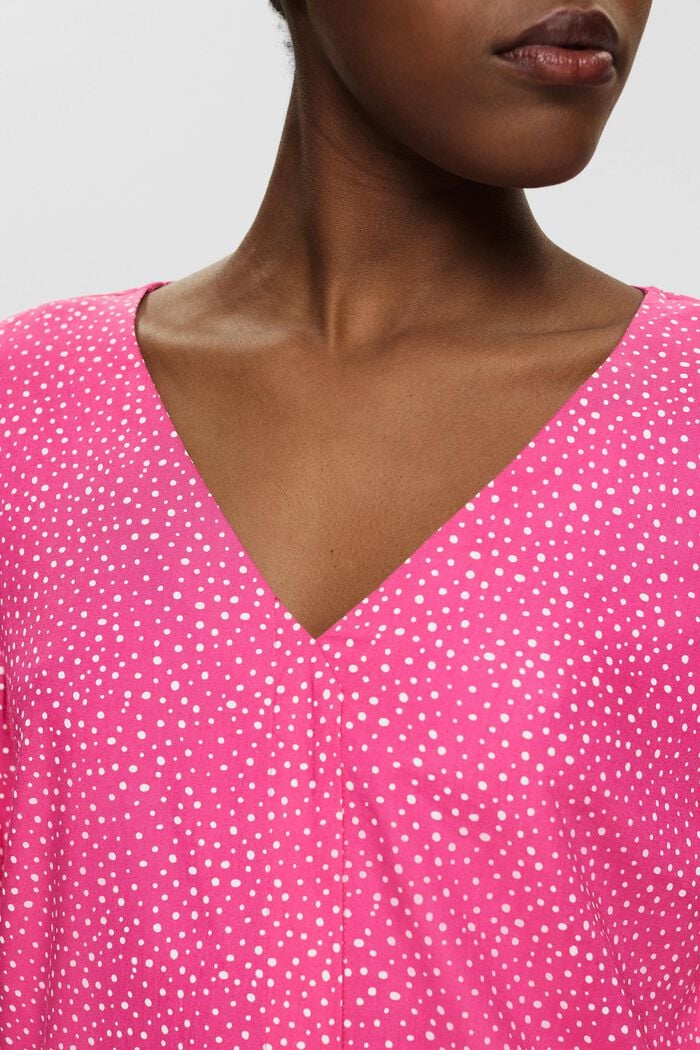 Patterned blouse, LENZING™ ECOVERO™, PINK FUCHSIA, detail image number 2