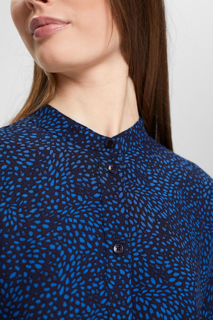 Patterned dress with a belt, LENZING™ ECOVERO™, NEW NAVY, detail image number 0