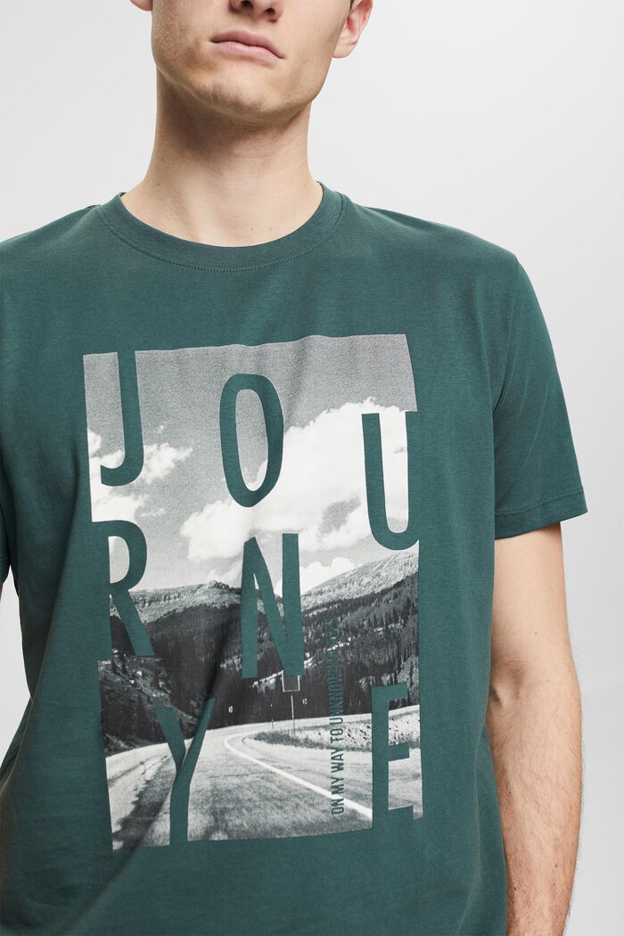 Jersey T-shirt with a logo print, DARK TURQUOISE, detail image number 1