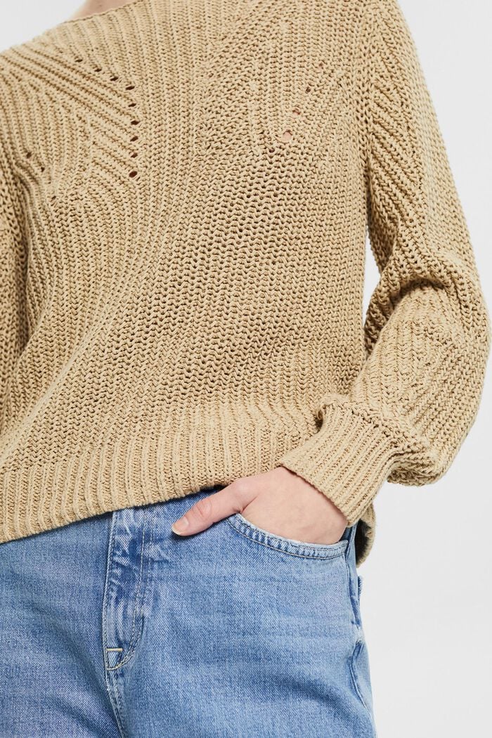 Jumper in a chunky knit, SAND, detail image number 2