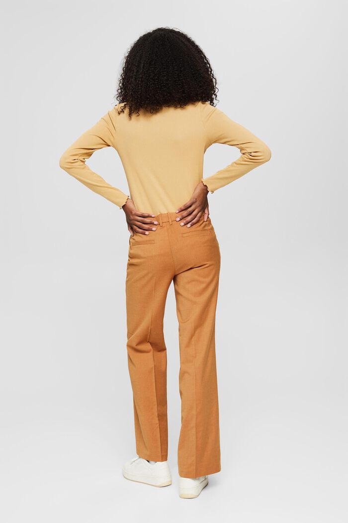 Wool blend: flared trousers, CARAMEL, detail image number 3