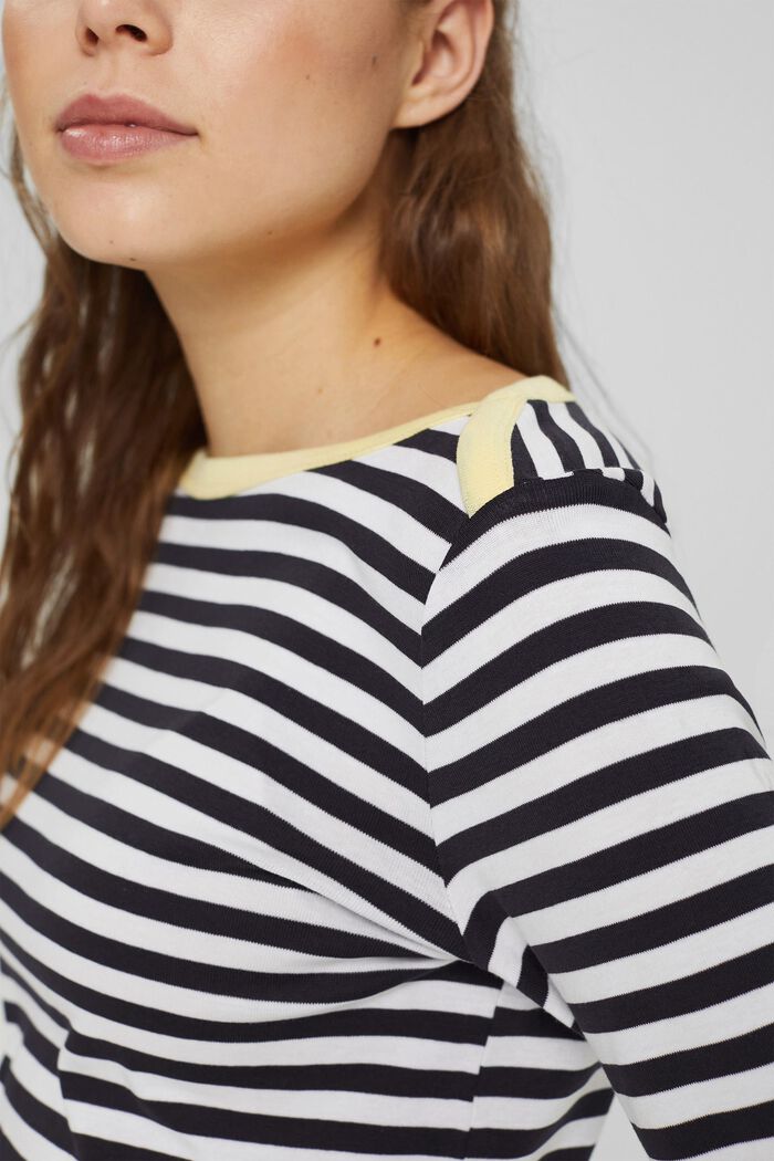 Long sleeve top with a bateau neckline, NAVY, detail image number 2