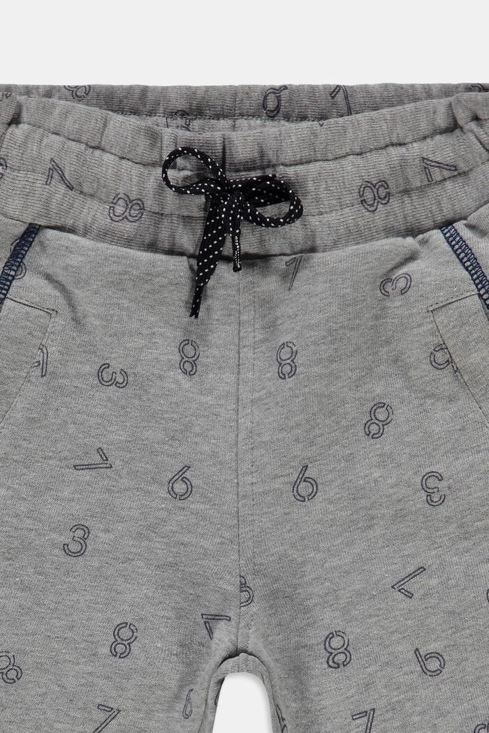 Short sweatshirt trousers with printed numbers, LIGHT GREY, detail image number 2