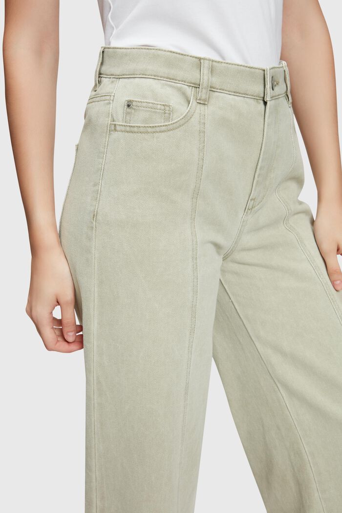 Culottes with a high waistband, PALE KHAKI, detail image number 2