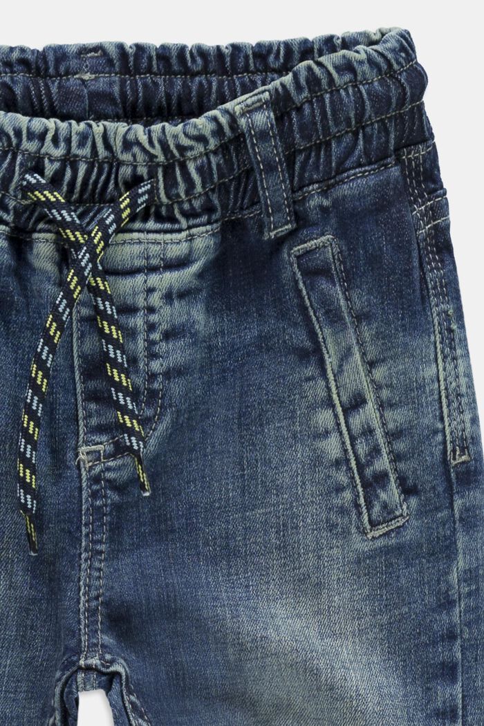 Jeans with a drawstring waistband, BLUE MEDIUM WASHED, detail image number 2