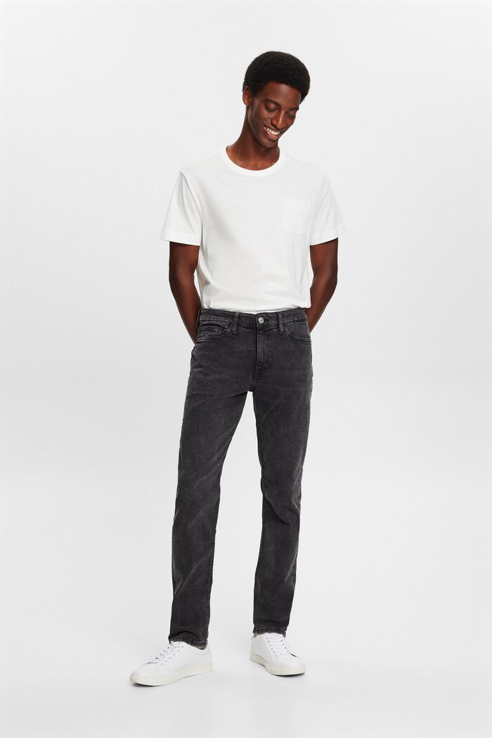 Slim Mid-Rise Jeans, BLACK MEDIUM WASHED, detail image number 5