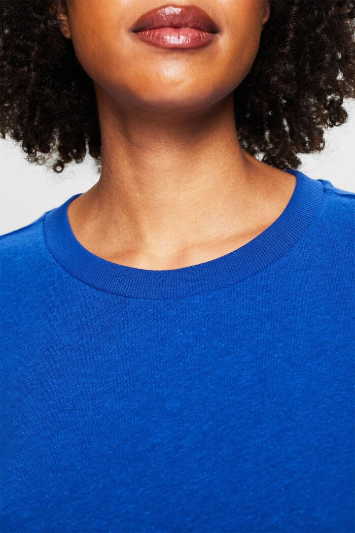 Cotton-Linen T-Shirt, BRIGHT BLUE, detail image number 3