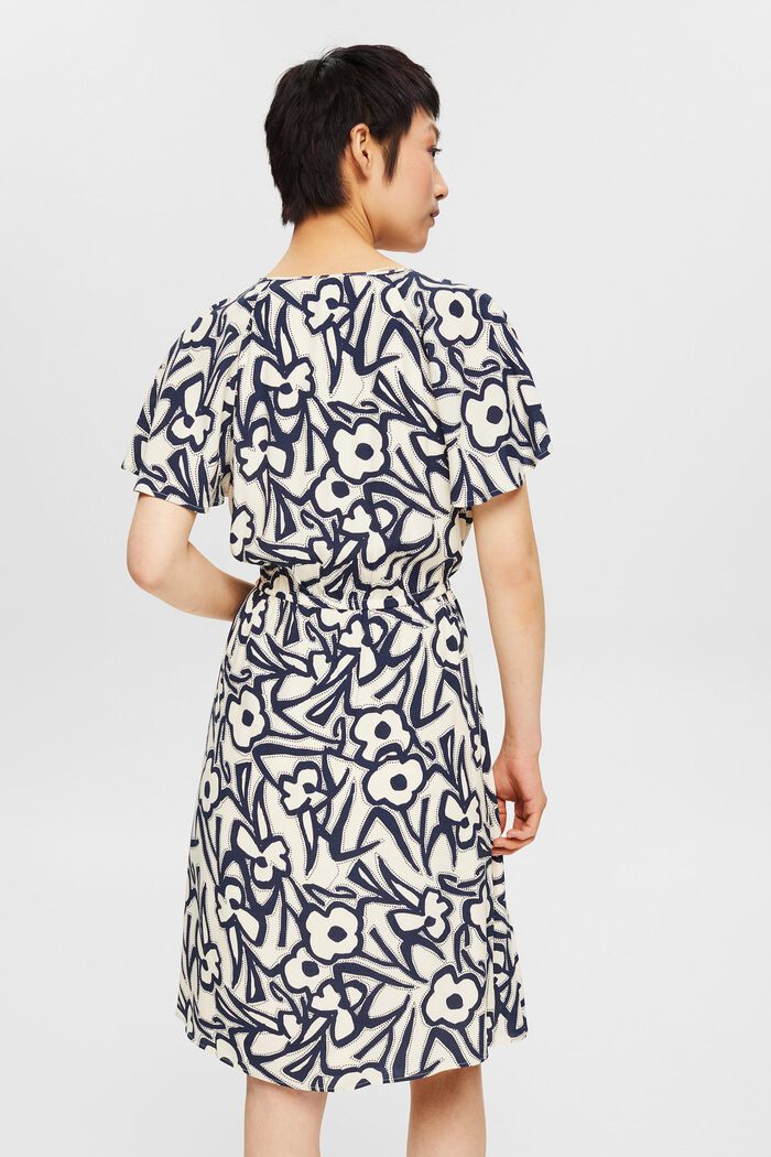 Patterned dress with drawstring, OFF WHITE, detail image number 2