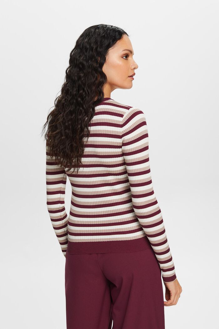 Striped Rib-Knit Top, NEW AUBERGINE, detail image number 4