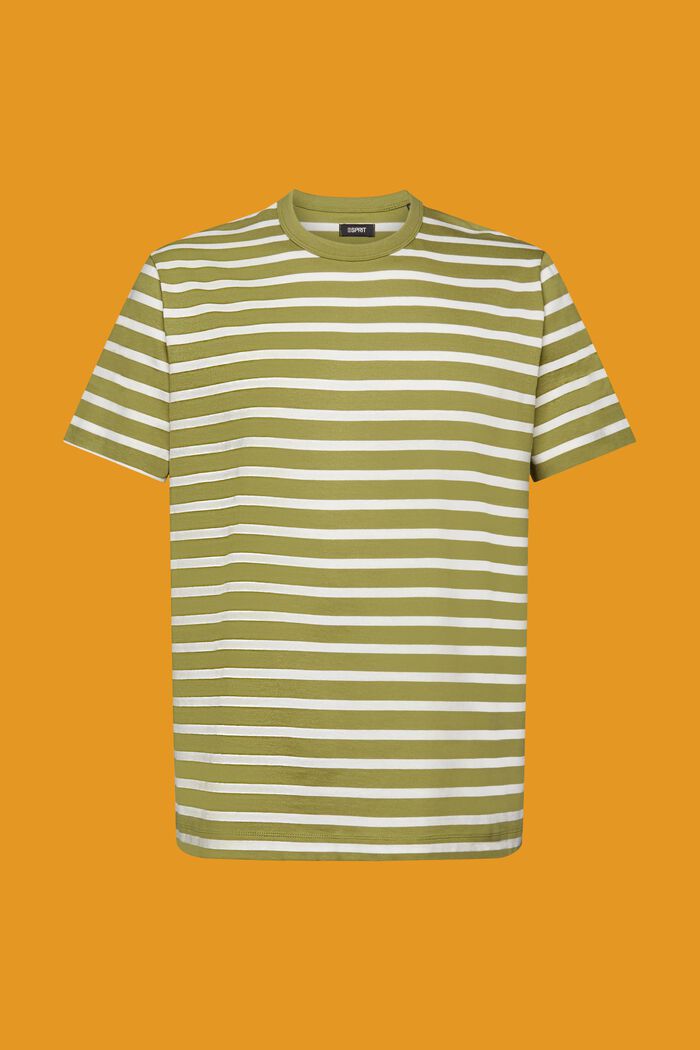Striped sustainable cotton t-shirt, LEAF GREEN, detail image number 7