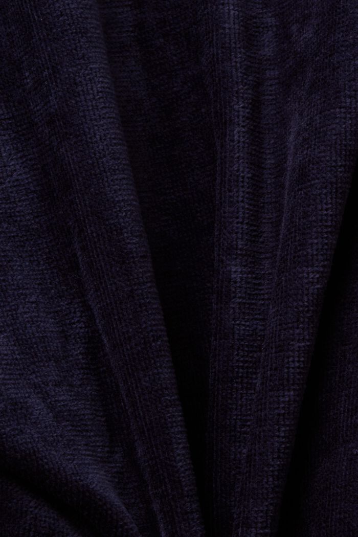 Suede bathrobe made of 100% cotton, NAVY BLUE, detail image number 4
