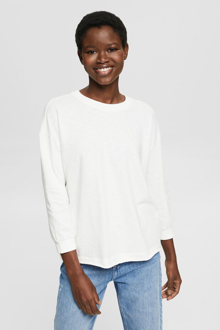 Top with 3/4 sleeves, OFF WHITE, detail image number 0