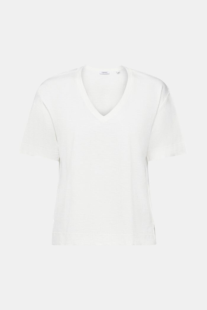 V-Neck Slub T-Shirt, OFF WHITE, detail image number 5