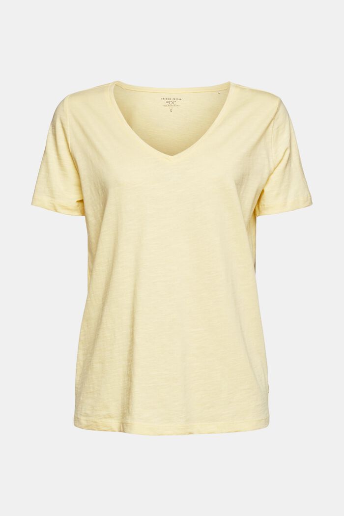 T-shirt made of 100% organic cotton, PASTEL YELLOW, overview