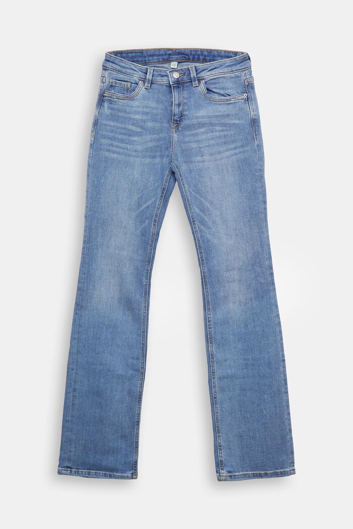 Super stretch jeans with organic cotton, BLUE MEDIUM WASHED, detail image number 2