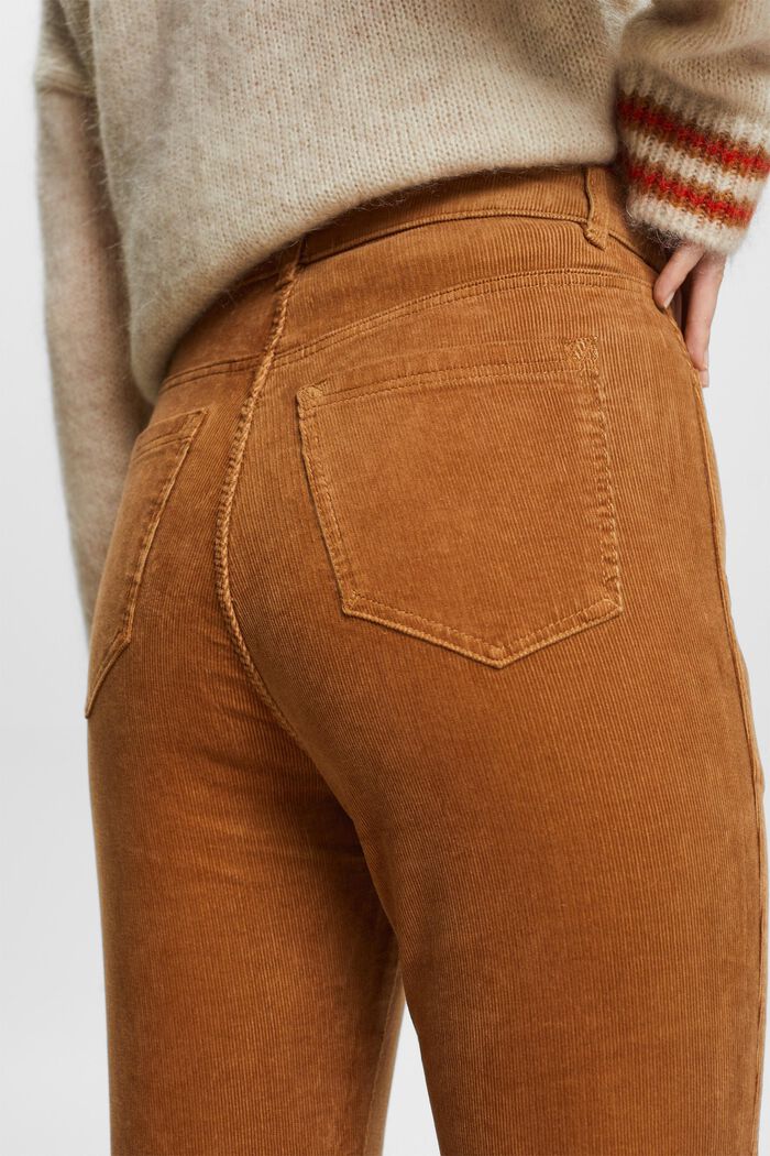 High-Rise Bootcut Fit Corduroy Trousers, CARAMEL, detail image number 4