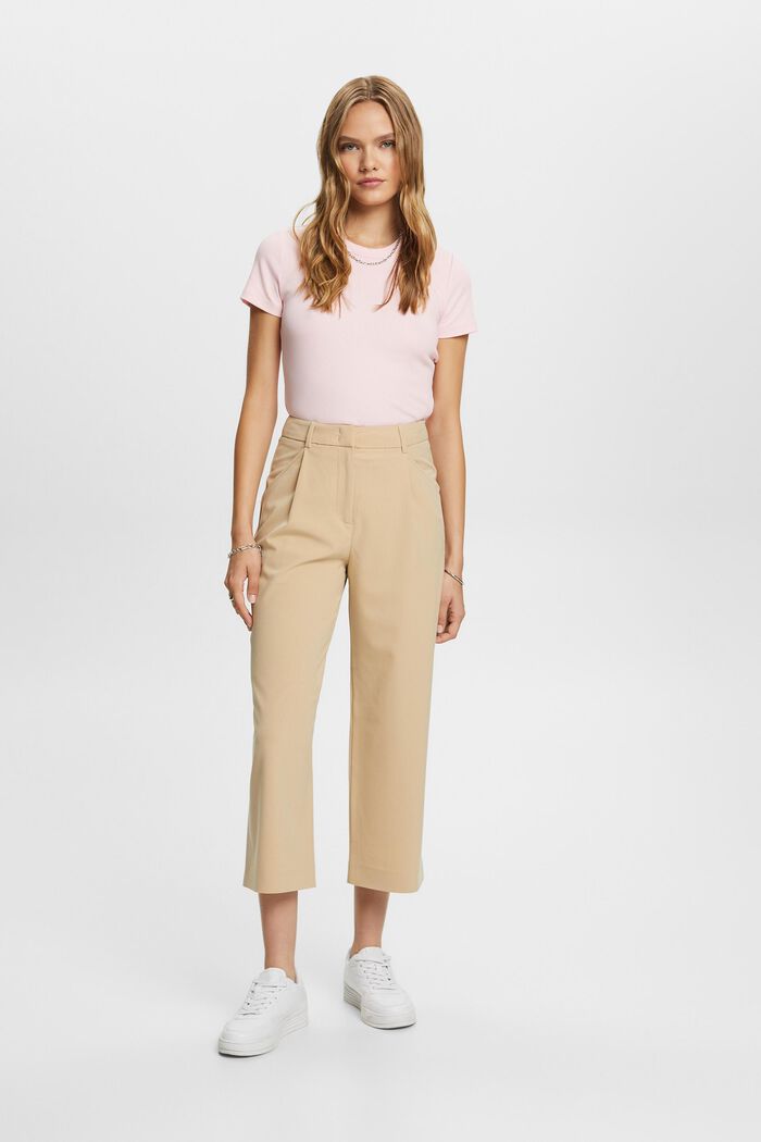 High-rise culottes with waist pleats, SAND, detail image number 5