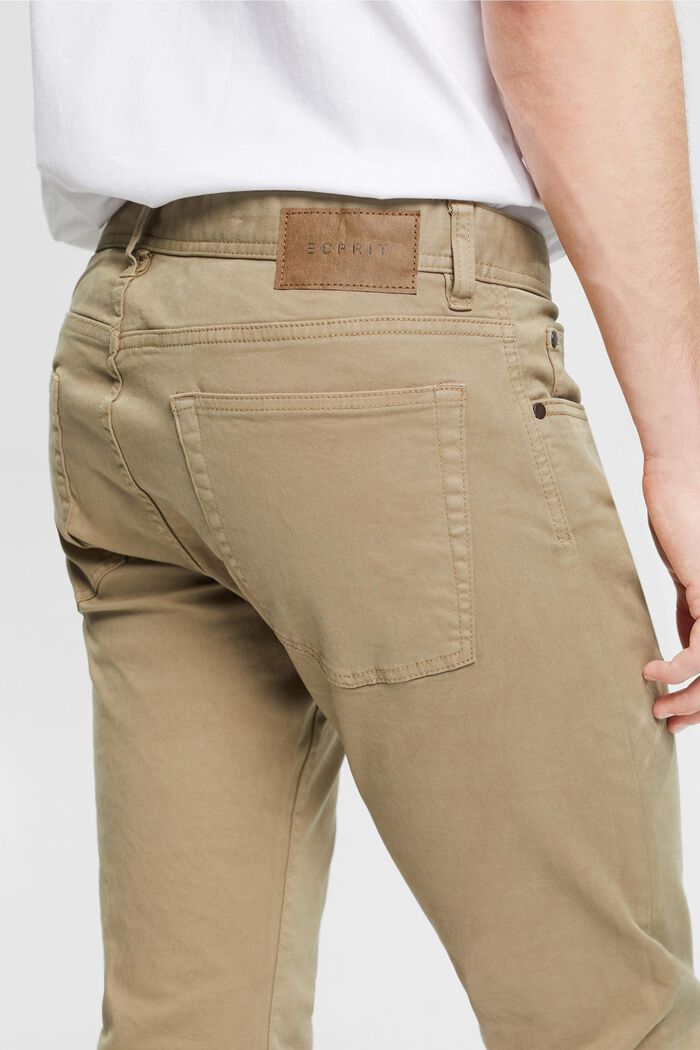 Slim fit trousers, organic cotton, PALE KHAKI, detail image number 0