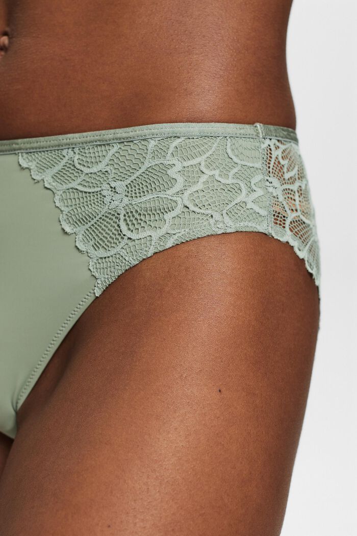 Flower Lace Briefs, DUSTY GREEN, detail image number 2