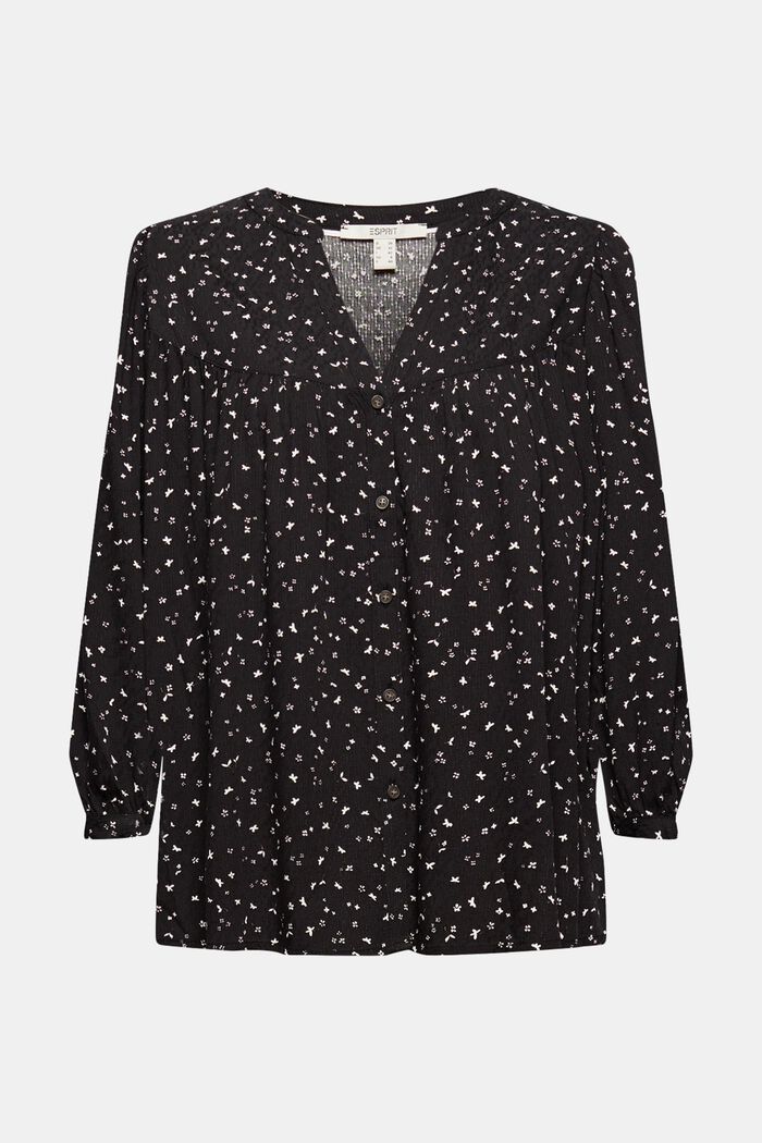 Mille-fleurs blouse made of LENZING™ ECOVERO™, BLACK, detail image number 6