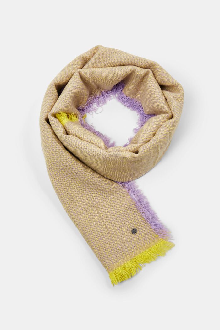 Woven two-tone scarf, LILAC, detail image number 0